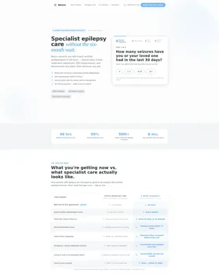 Epilepsy Care Booking Website Template