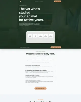 Veterinary & Animal Hospital Specialist Booking Website Template