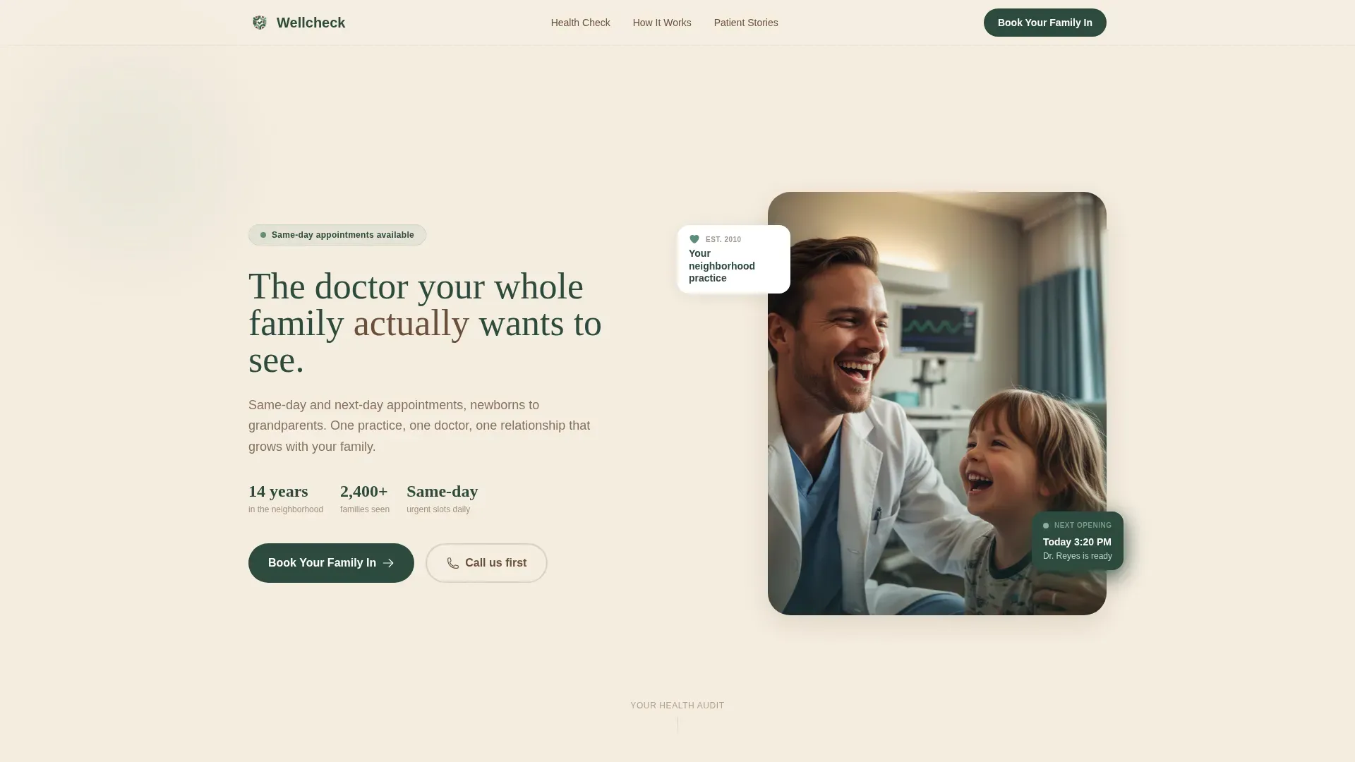 Family Doctor Specialist Booking Website Template