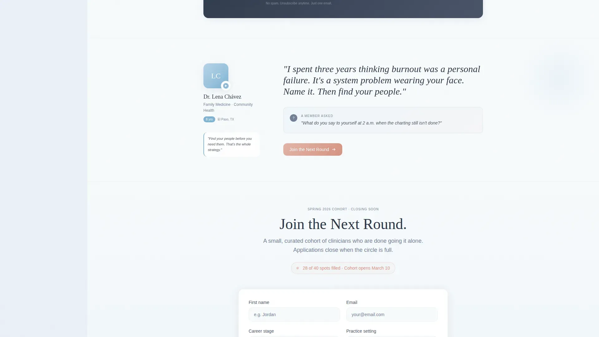 Family Medicine Community Landing Page Template