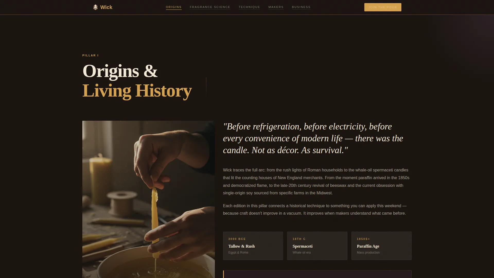 Timeless Candlemaking | Free Website Template | Rocket