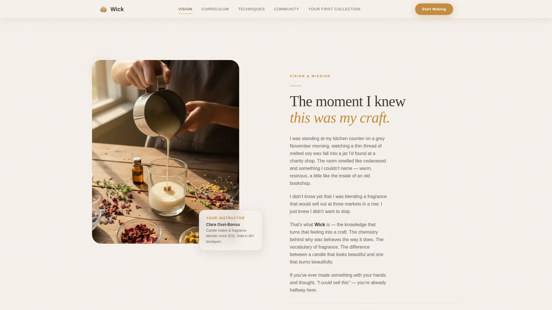 Premium Wax Craft | Free Website Template | Rocket