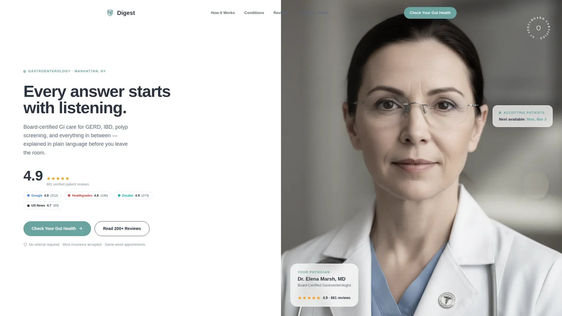Practice Consultation Landing page Template