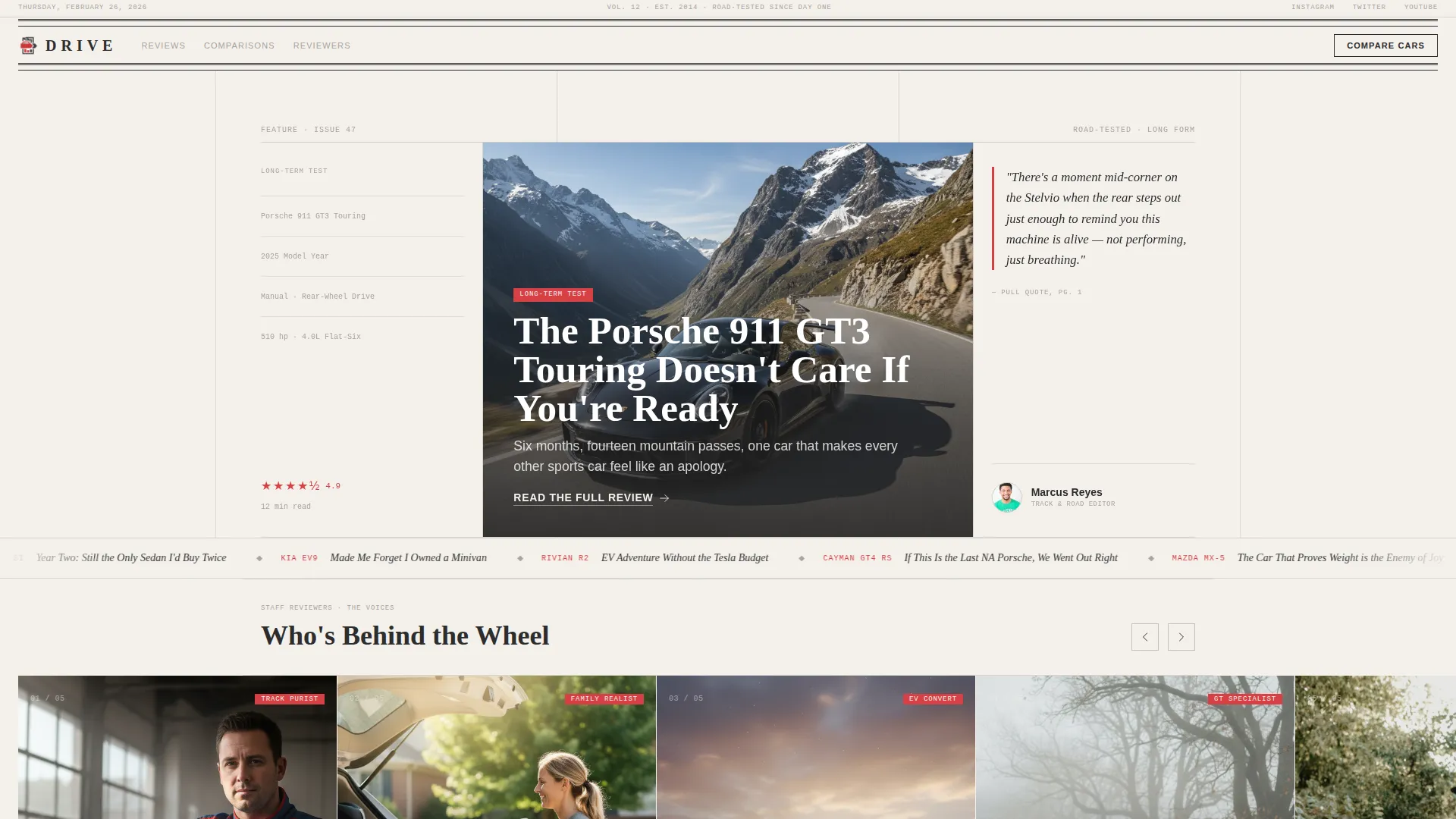 Auto & Mobility Blog Reviews Website Template