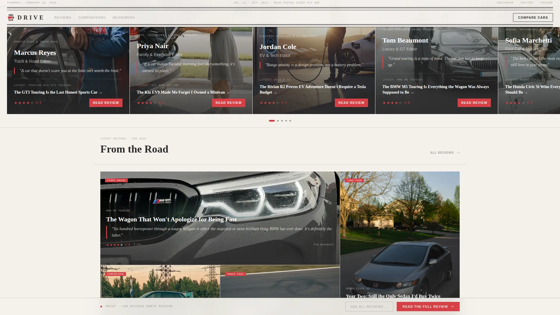 Auto & Mobility Blog Reviews Website Template