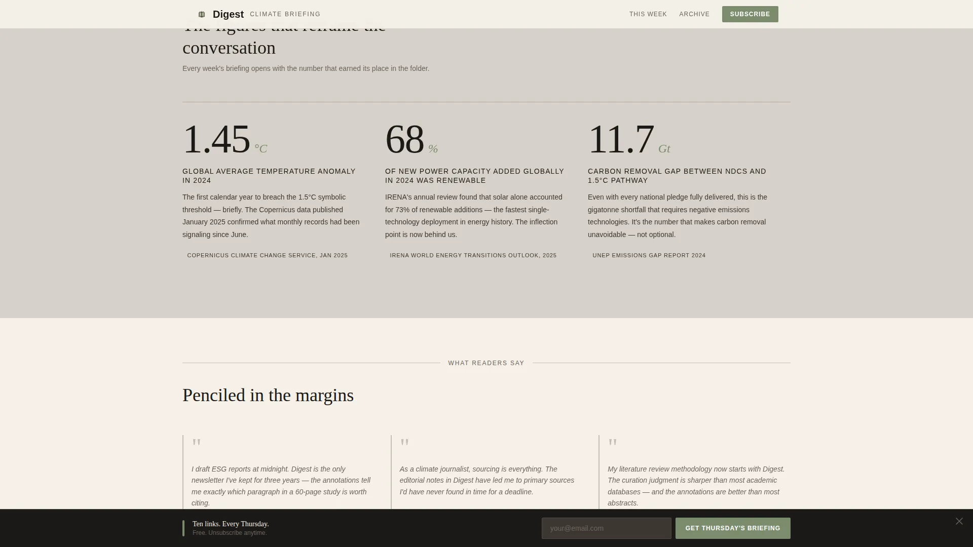 Climate & Sustainability Newsletter Advanced Blog Website Template