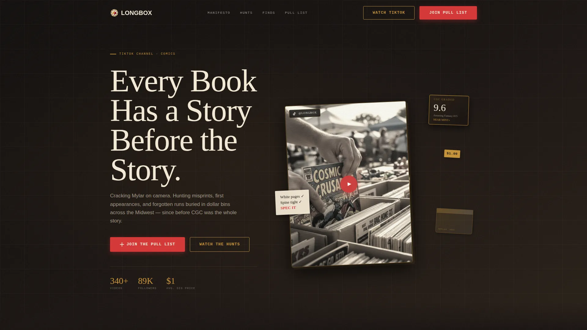Cinematic Comiccollecting | Free Website Template | Rocket