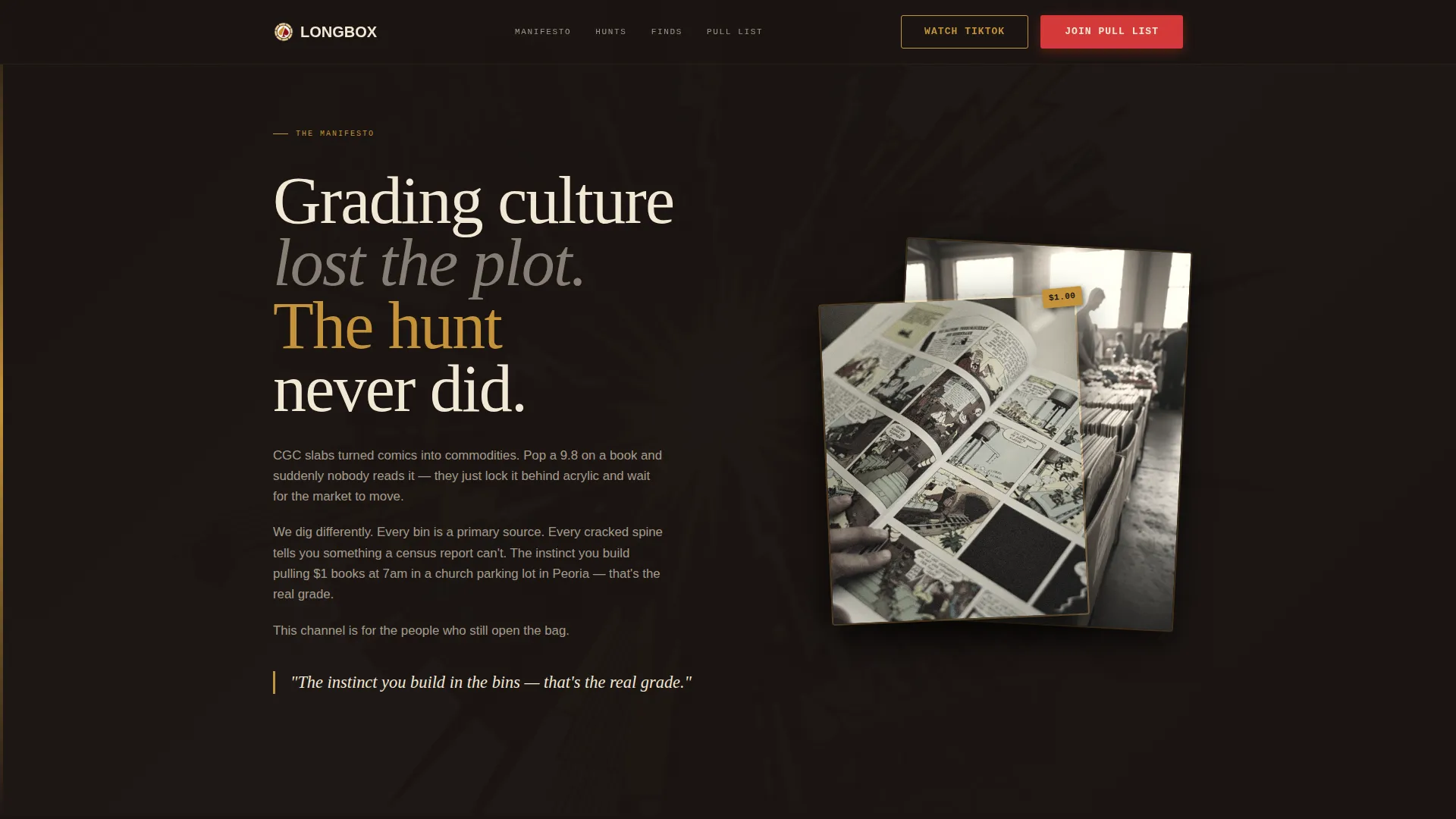 Cinematic Comiccollecting | Free Website Template | Rocket