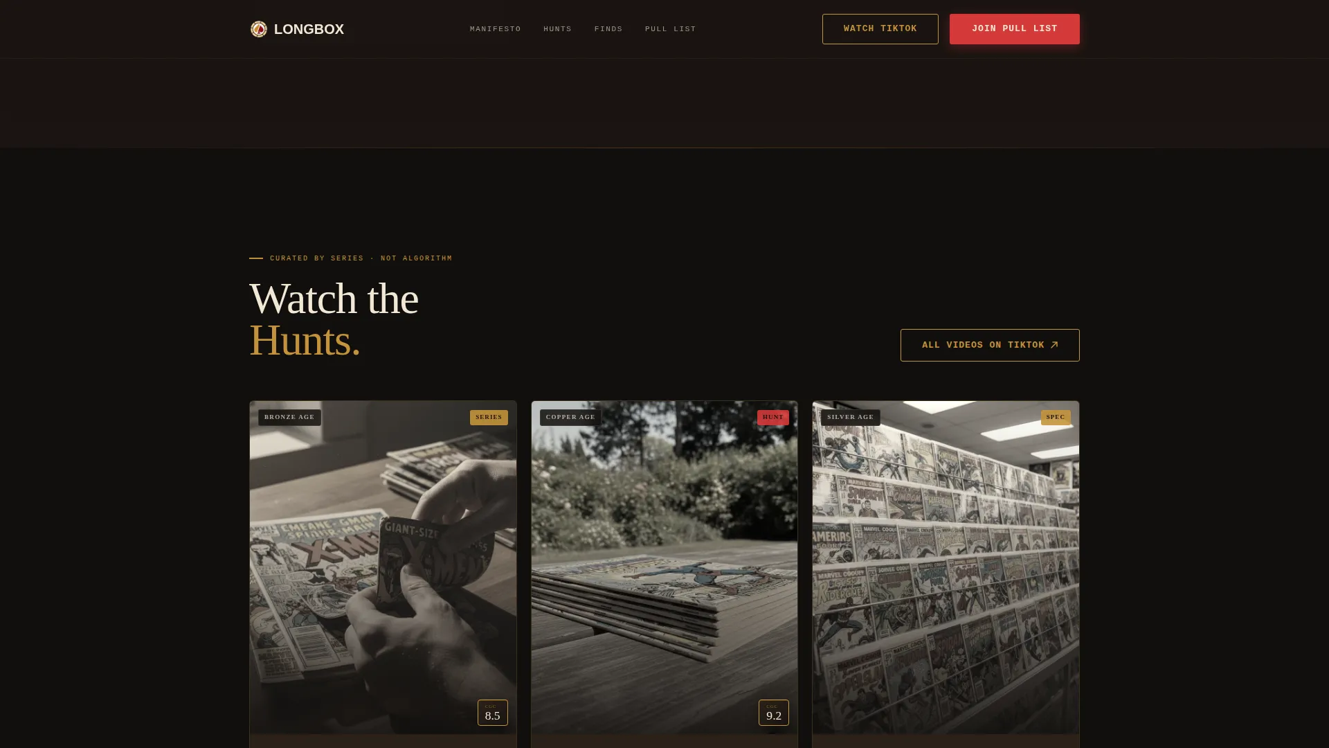 Cinematic Comiccollecting | Free Website Template | Rocket