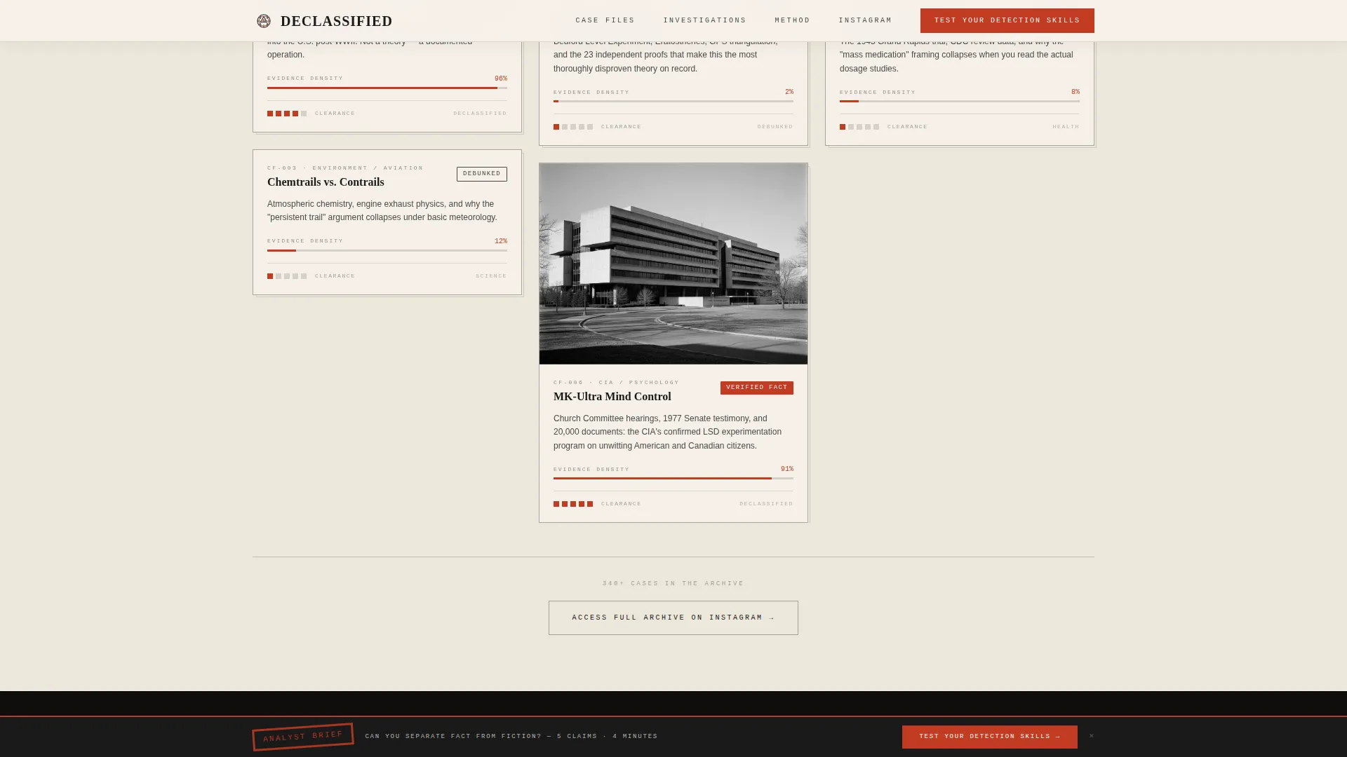 Conspiracy Theory Analysis Content Specialist Blog Website Template