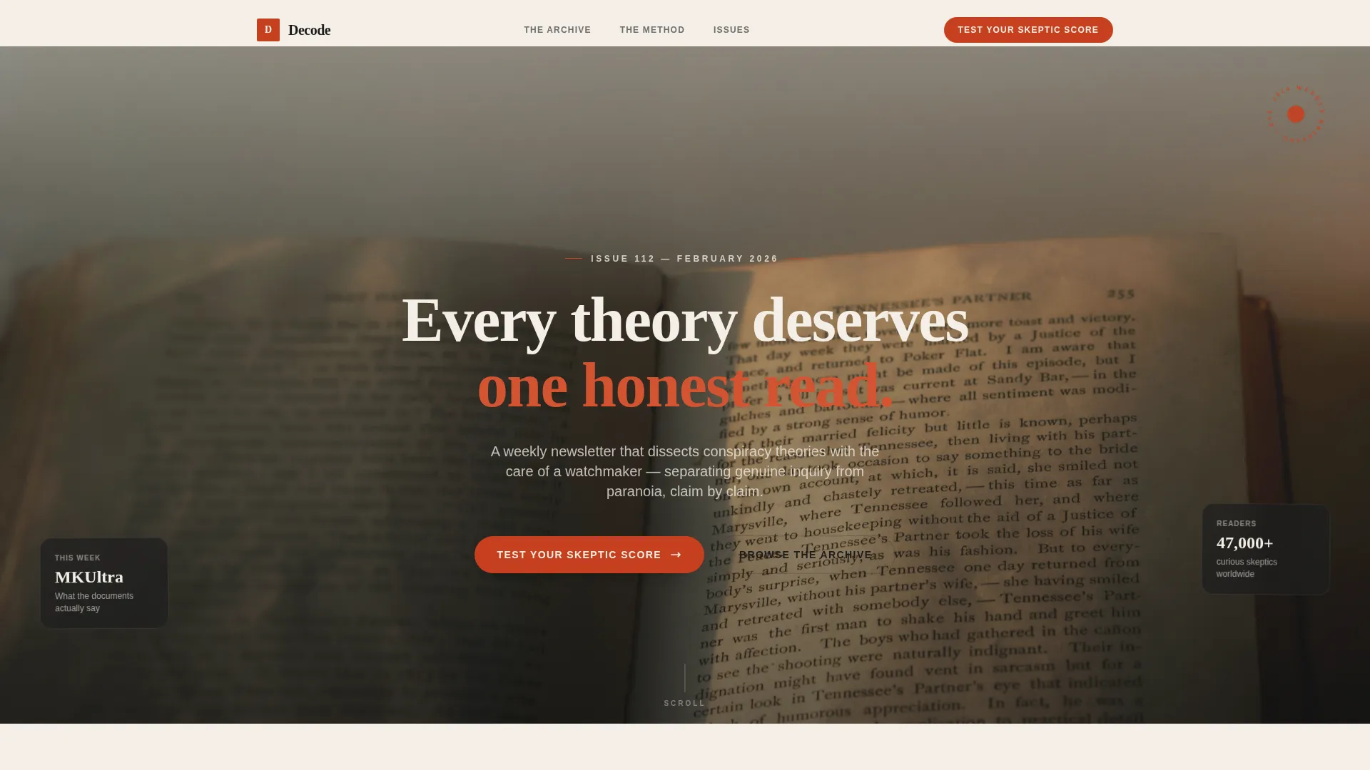 Conspiracy Theory Analysis Content Blog Website Template