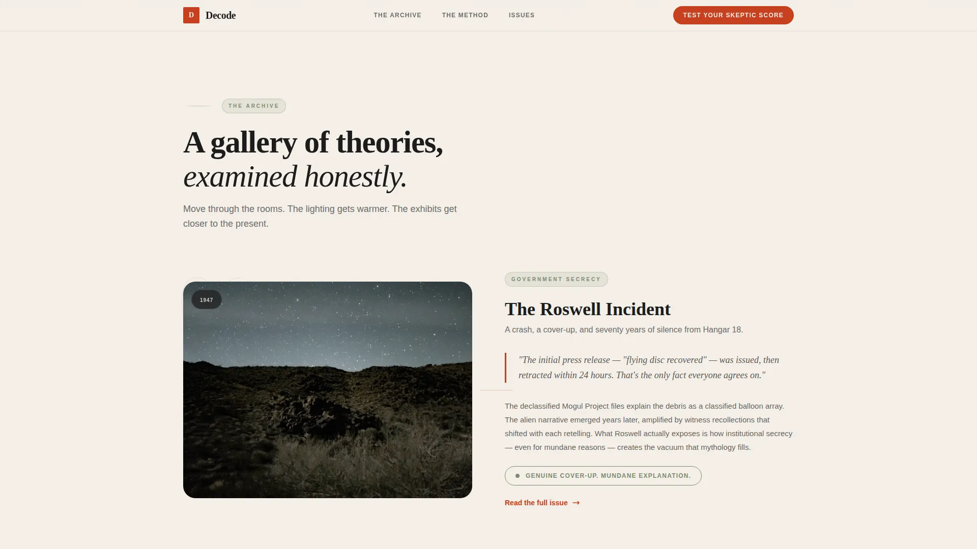 Conspiracy Theory Analysis Content Blog Website Template