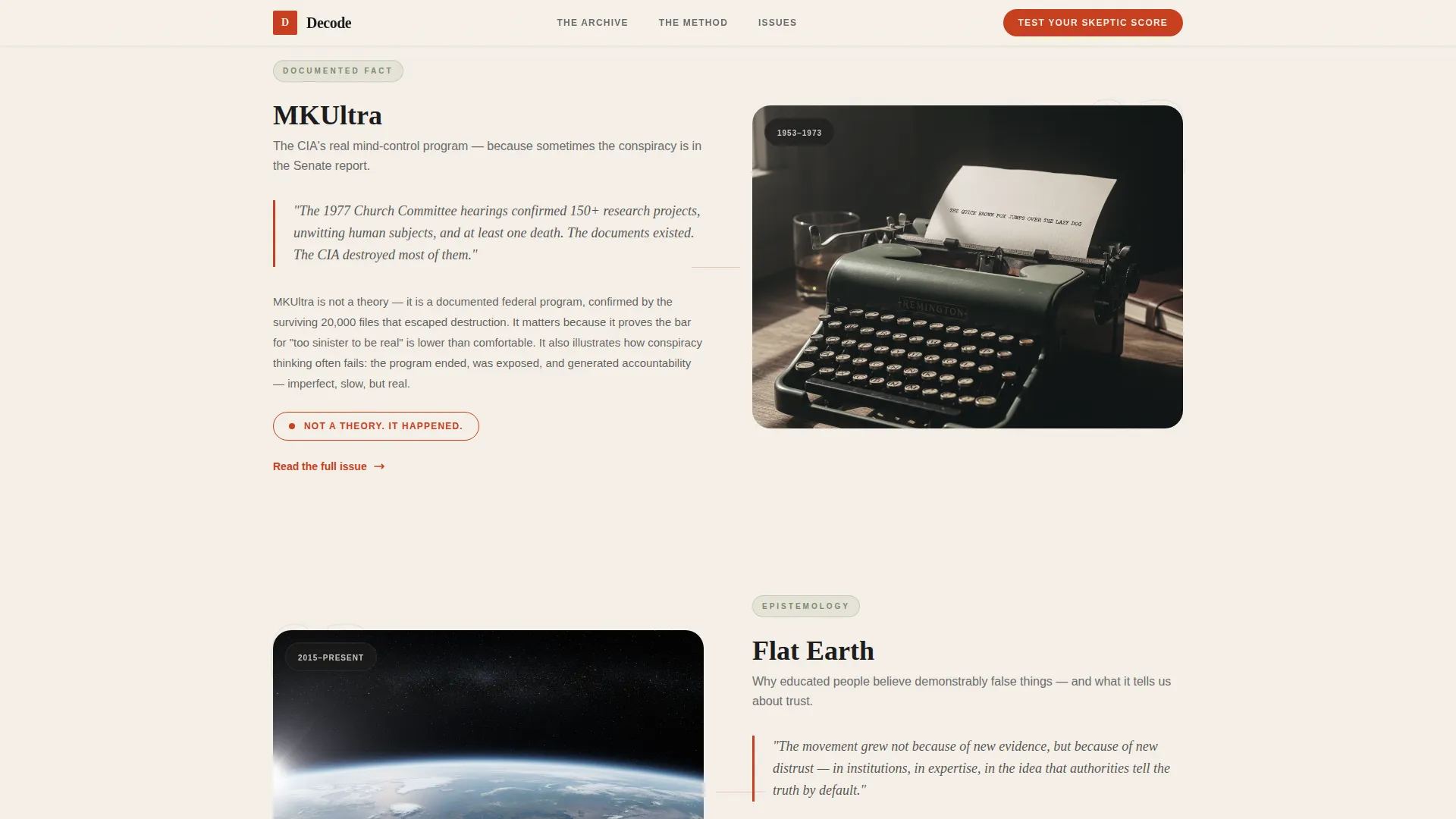 Conspiracy Theory Analysis Content Blog Website Template