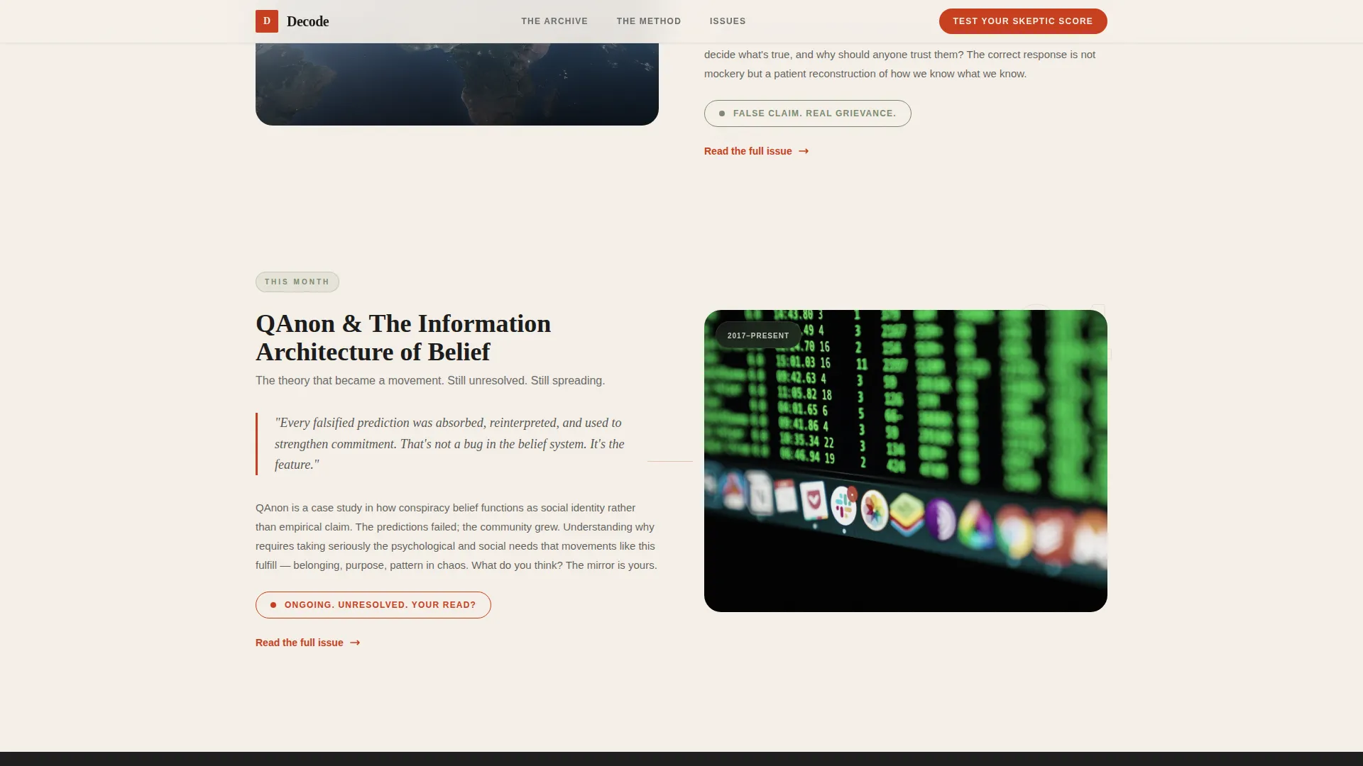 Conspiracy Theory Analysis Content Blog Website Template