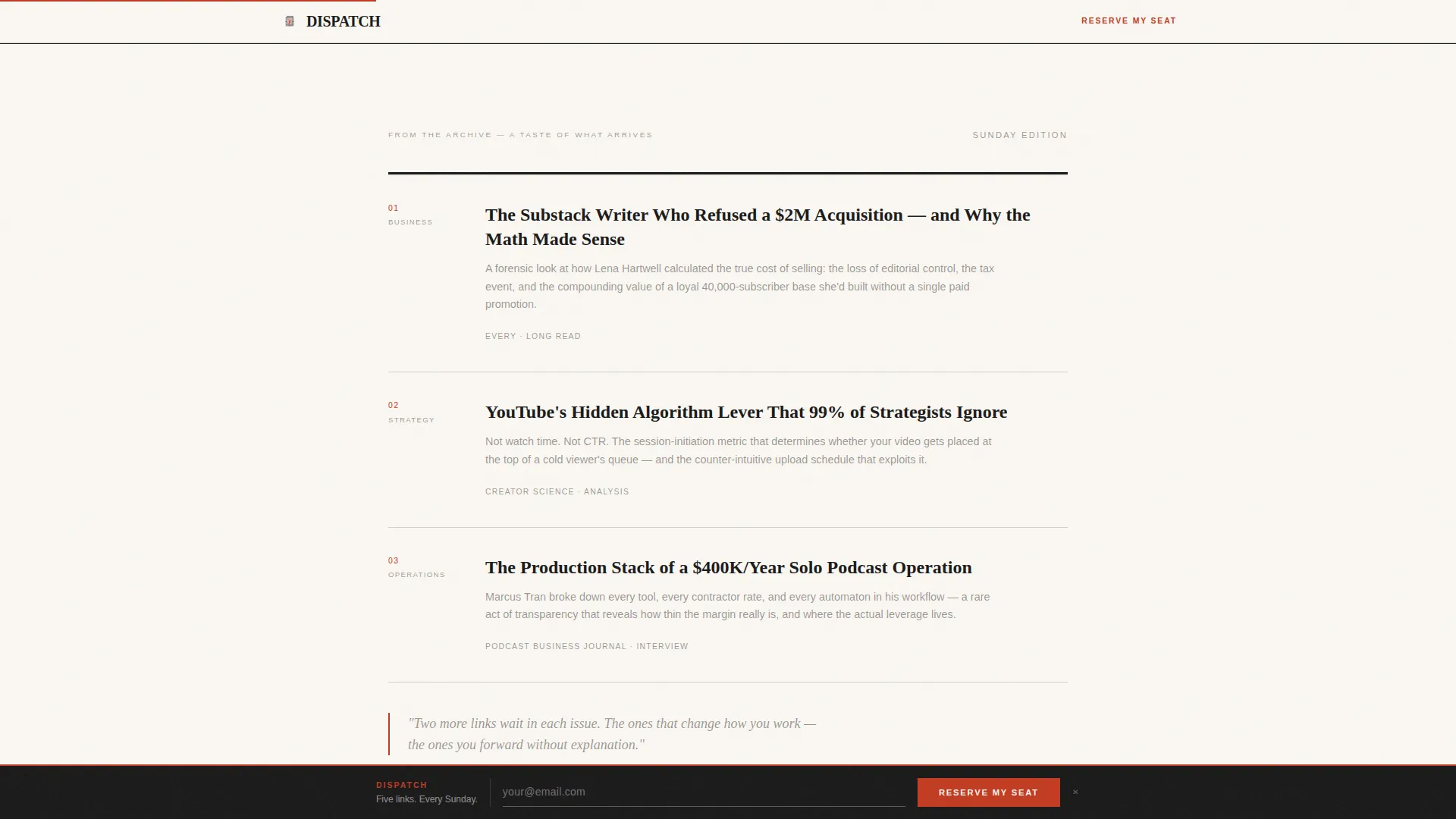 Creator Economy Newsletter Blog Website Template
