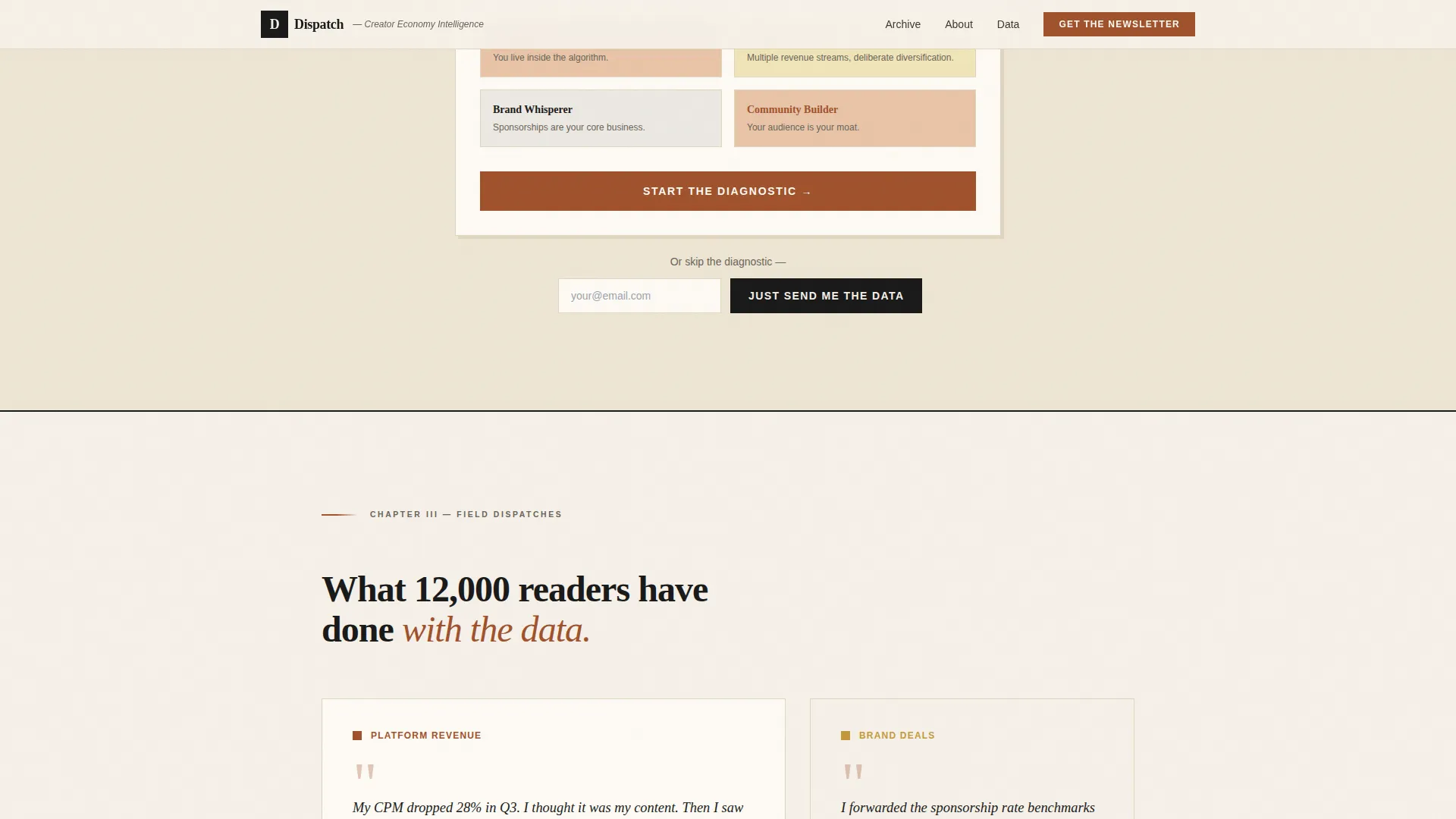 Creator Economy Newsletter Complete Blog Website Template