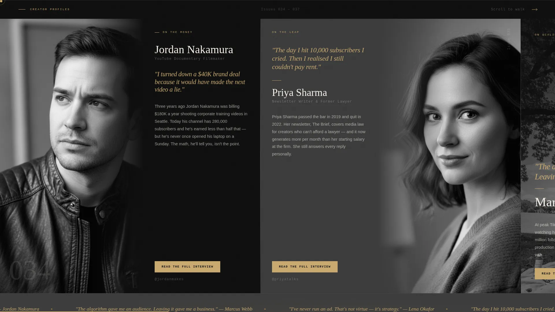 Creator Economy Newsletter Specialist Blog Website Template