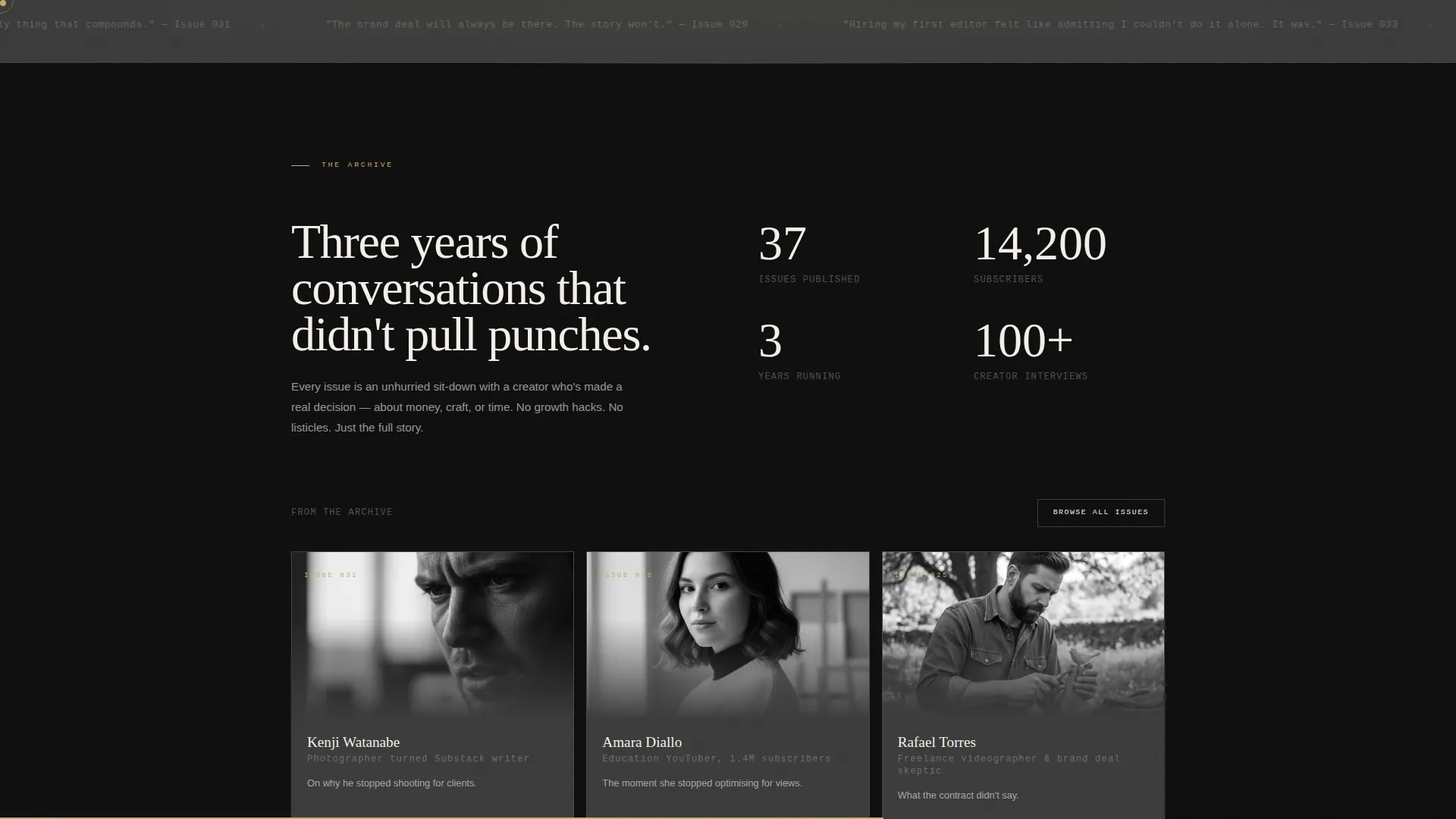 Creator Economy Newsletter Specialist Blog Website Template