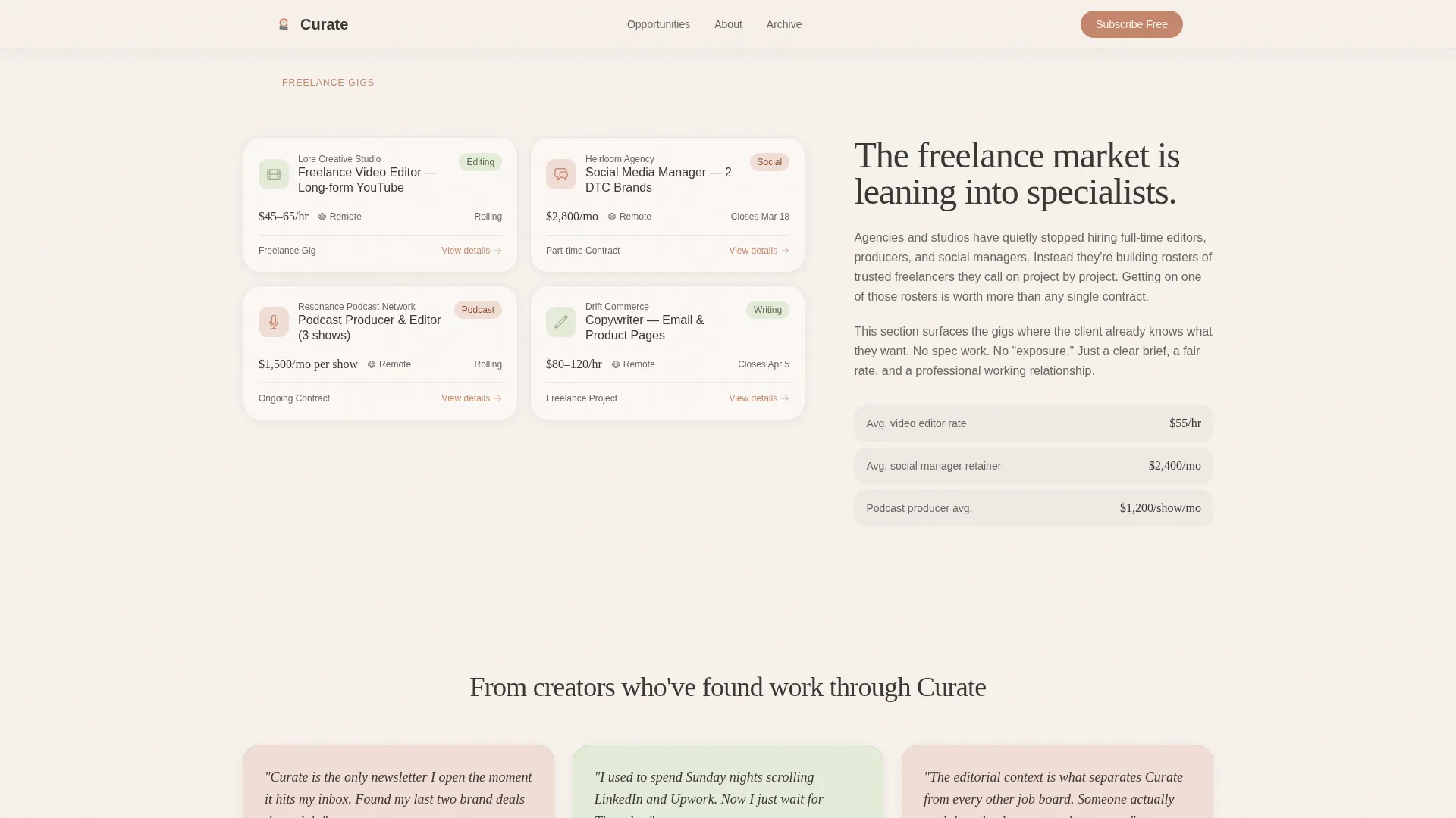 Creator Economy Newsletter Advanced Blog Website Template