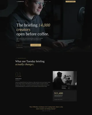 Creator Economy Newsletter Professional Website Template
