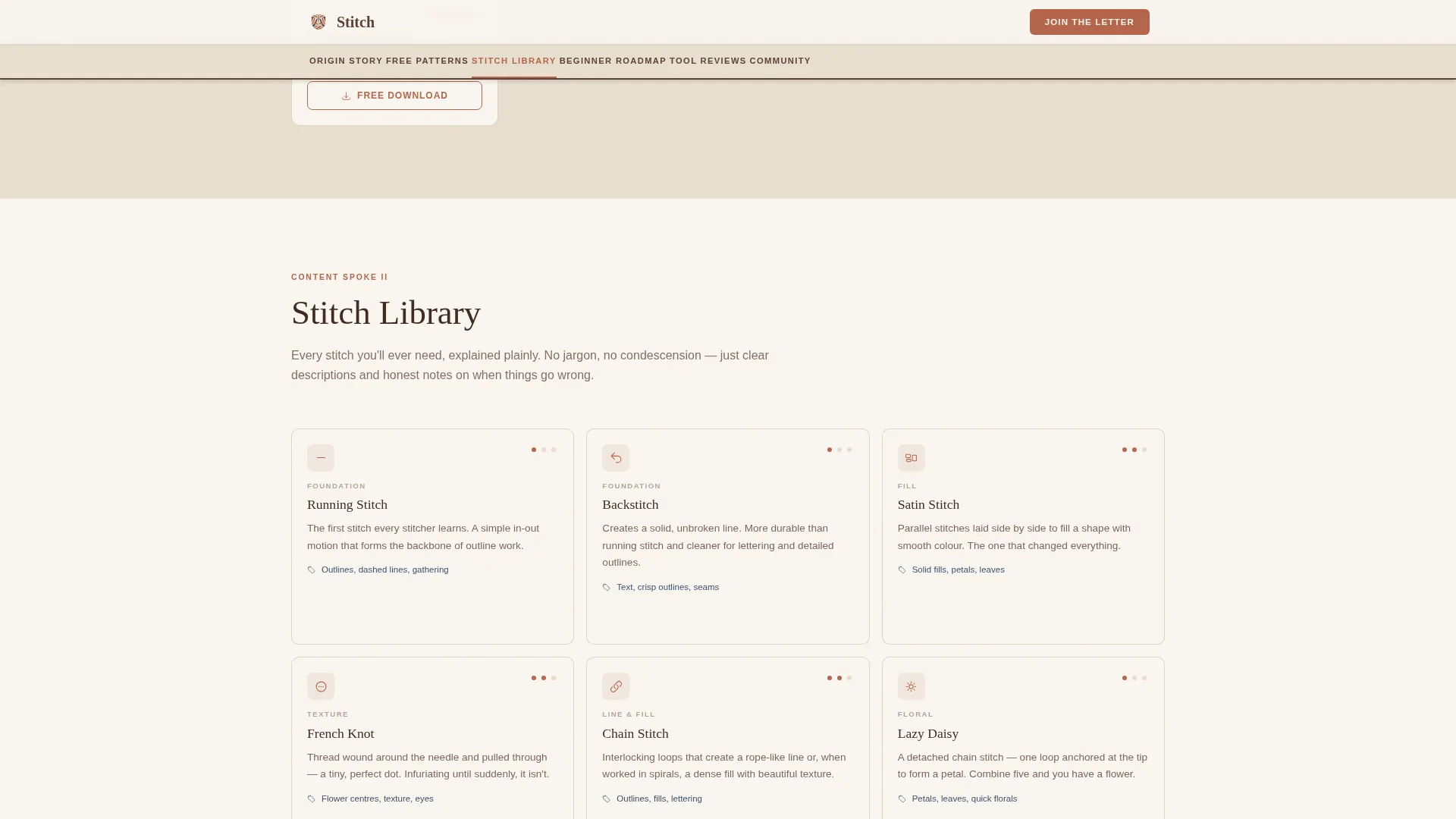 Cross-Stitch & Embroidery Content Blog Website Template