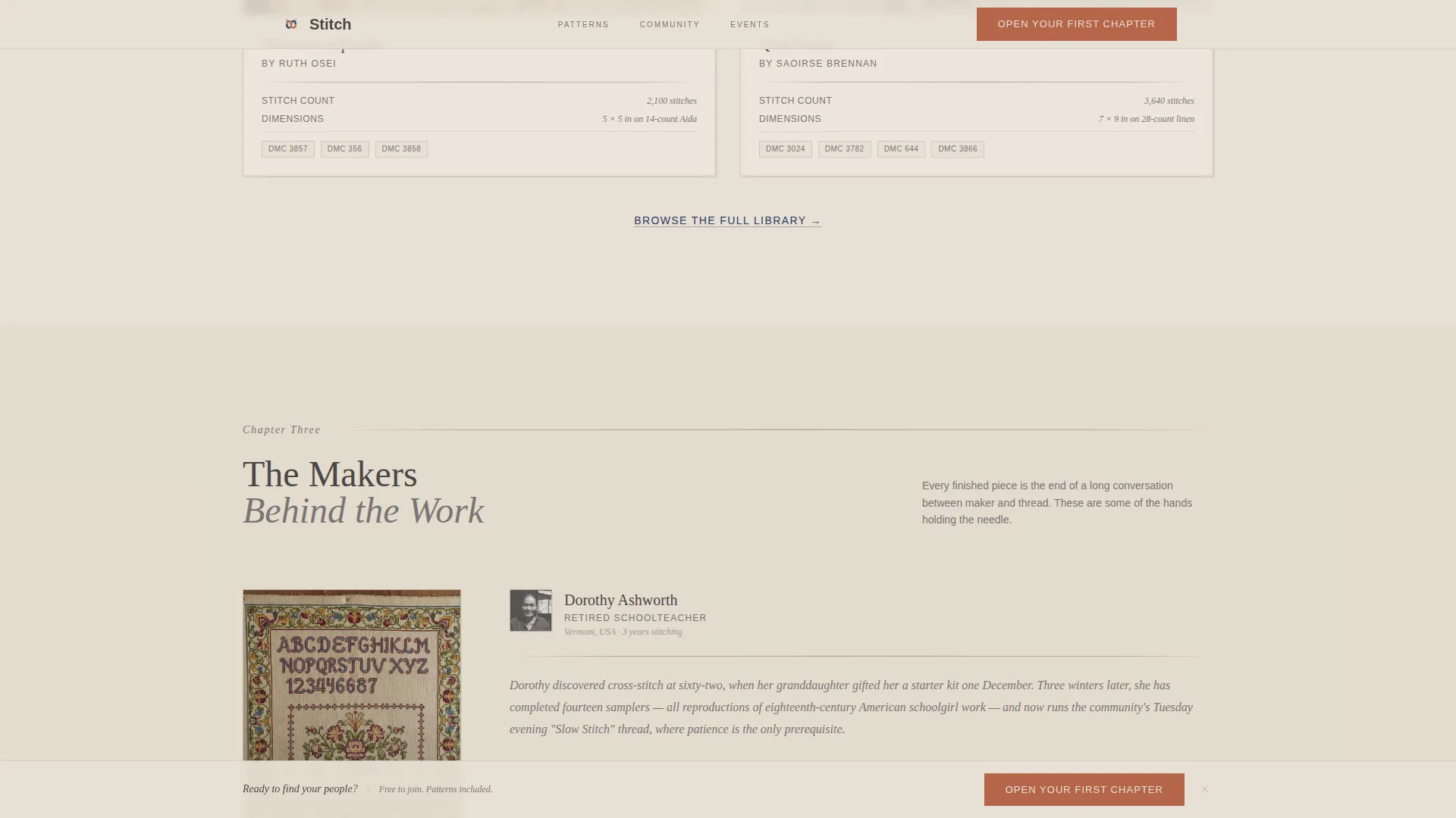 Cross-Stitch & Embroidery Content Professional Website Template