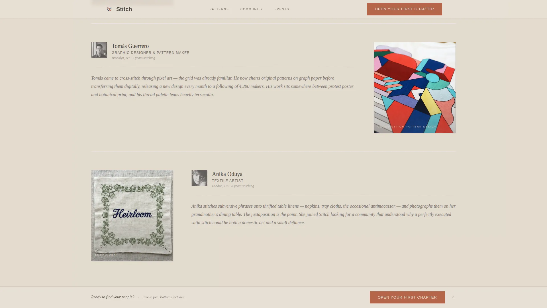 Cross-Stitch & Embroidery Content Professional Website Template
