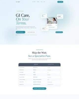 Gastroenterology Virtual Consultation Landing Page