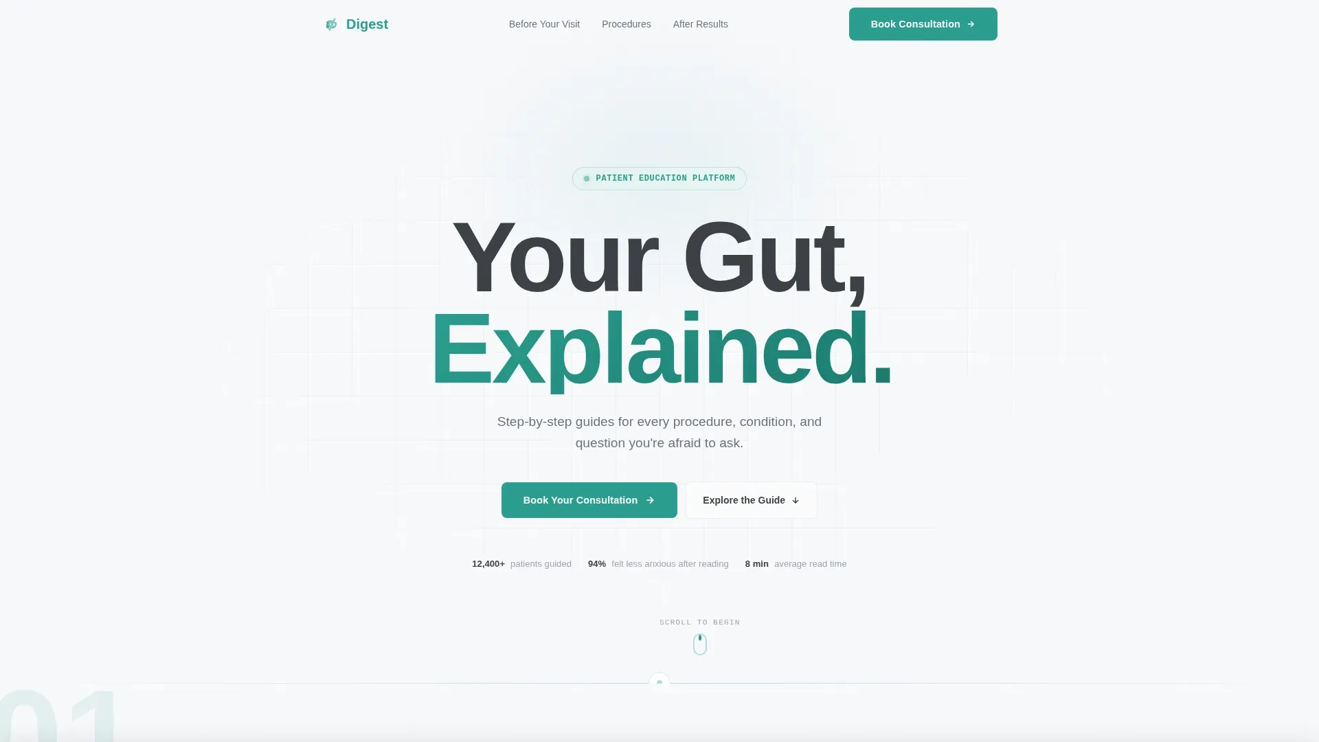Gastroenterology Patient Education Landing Page