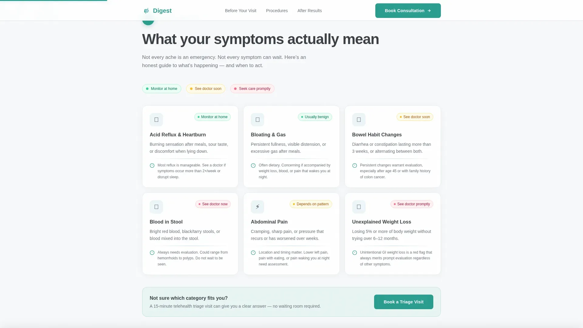 Gastroenterology Patient Education Landing Page