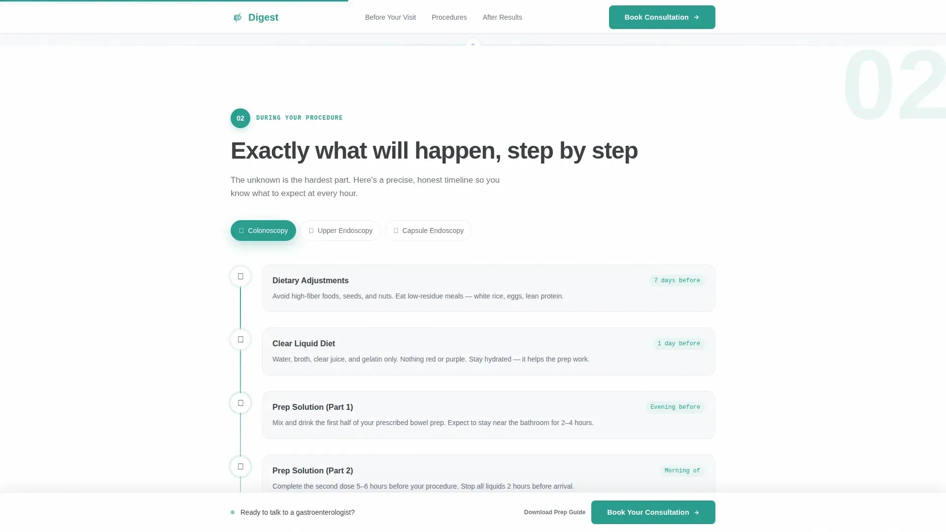 Gastroenterology Patient Education Landing Page