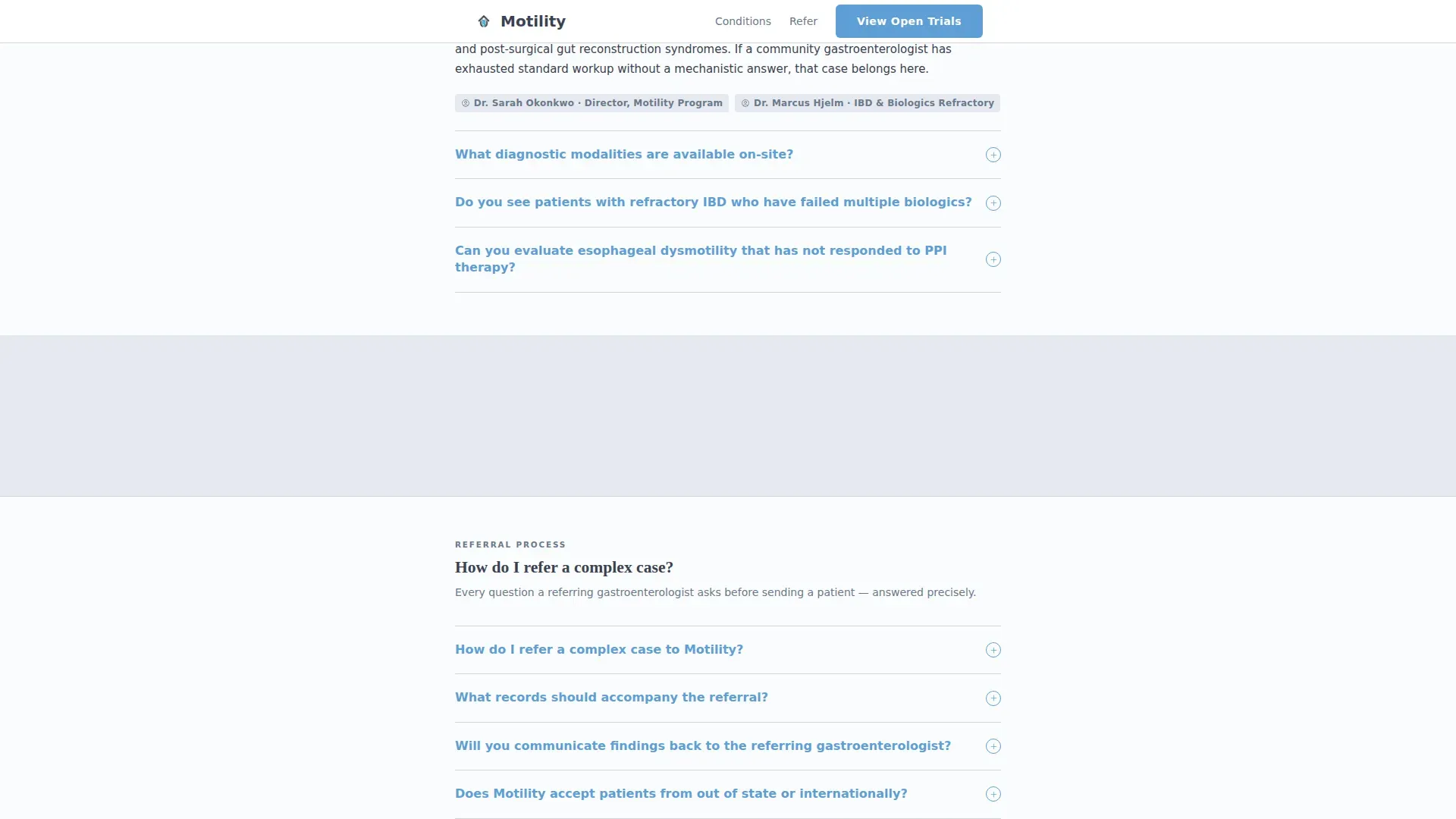 Gastroenterology Research Center Landing Page Template