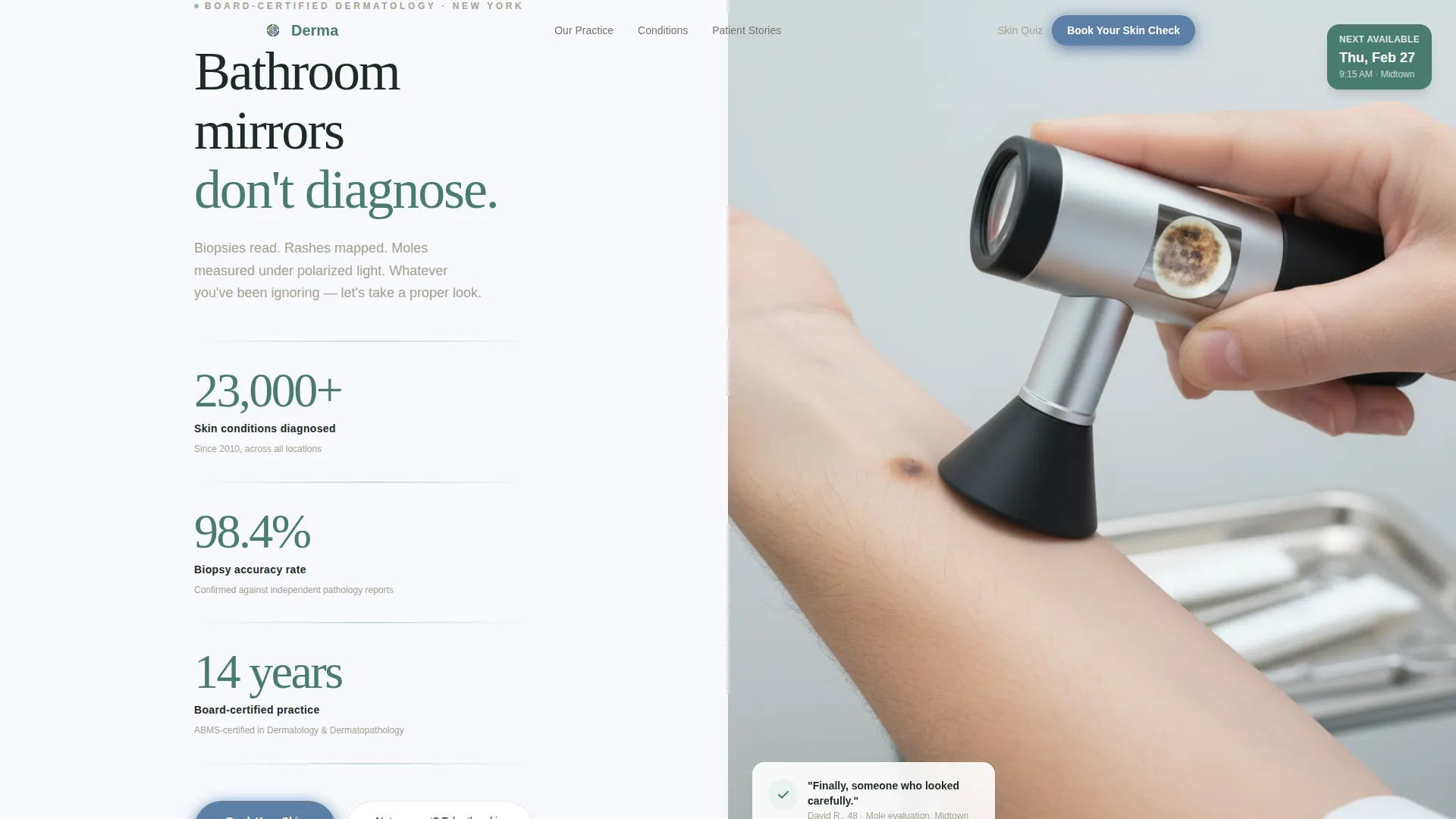 Dermatology & Skin Clinic Booking Website Template