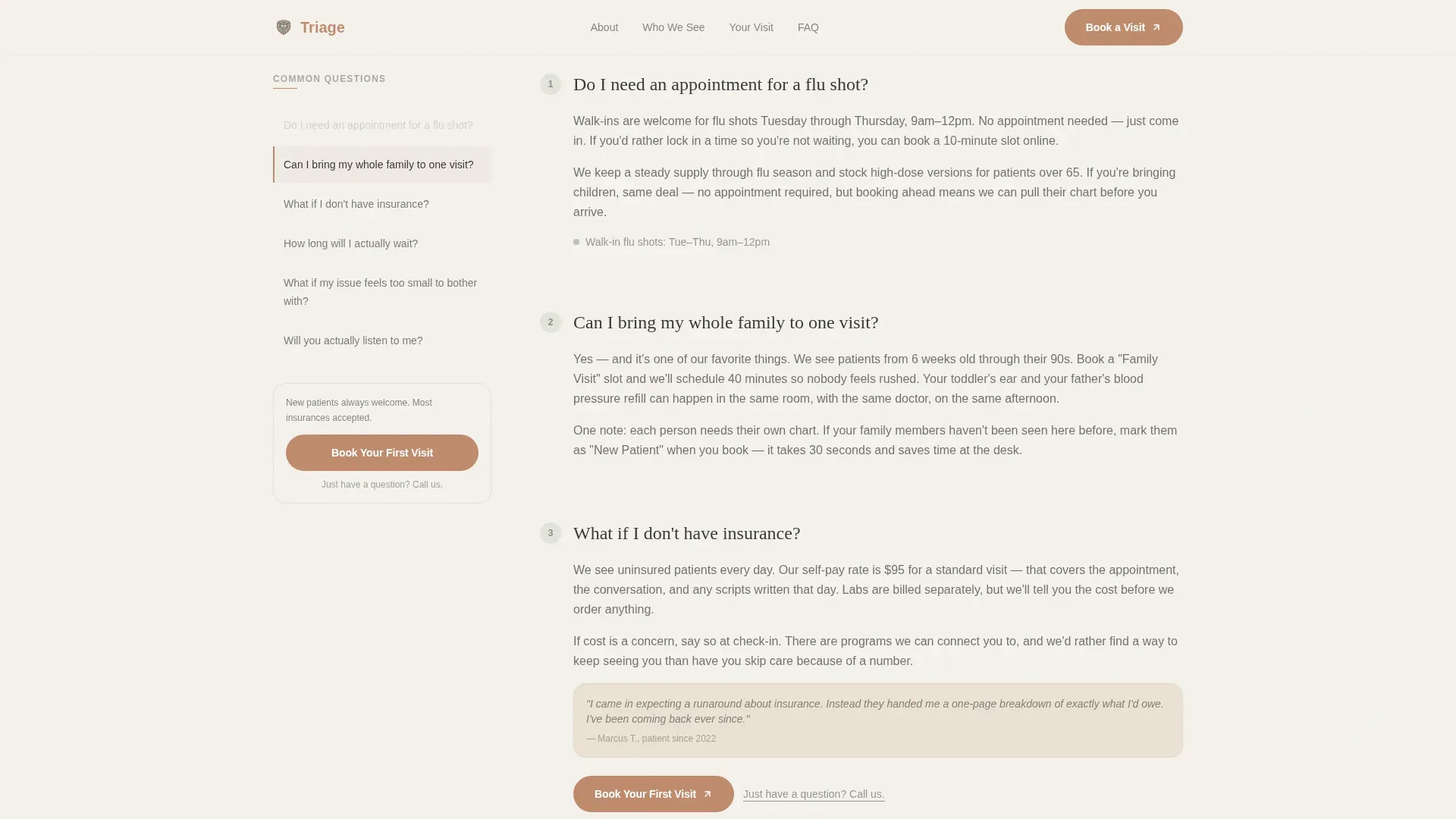 General Practice & Family Medicine New Patient Website Template