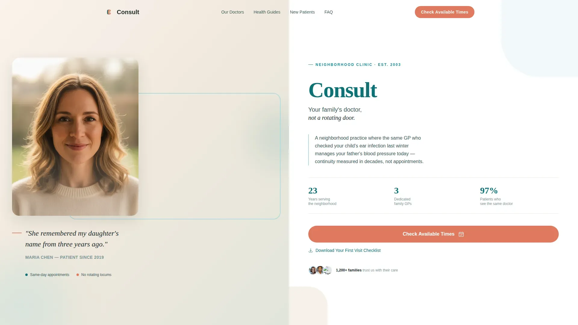 General Practitioner Appointment Booking Website Template