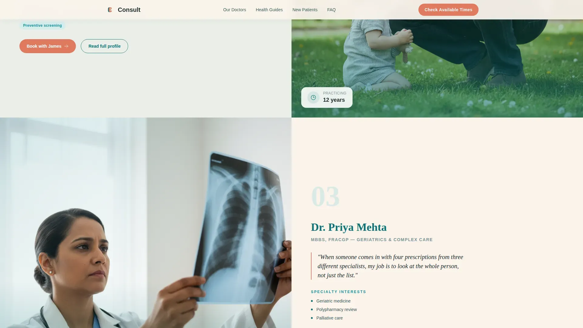 General Practitioner Appointment Booking Website Template