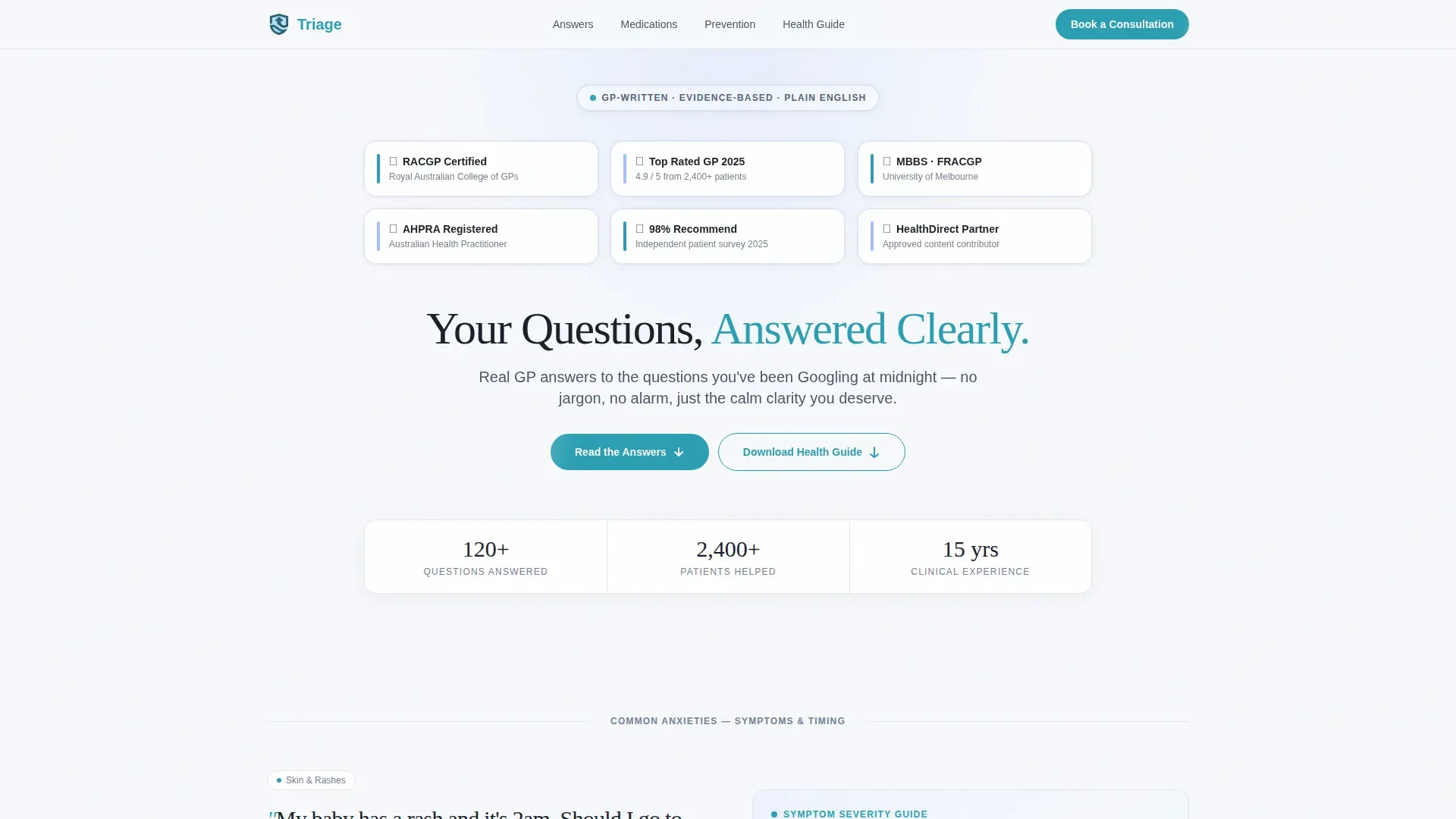 General Practitioner Booking Website Template