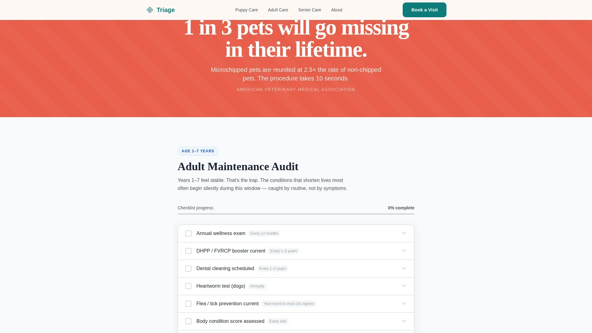 Veterinary Clinic Landing page Template