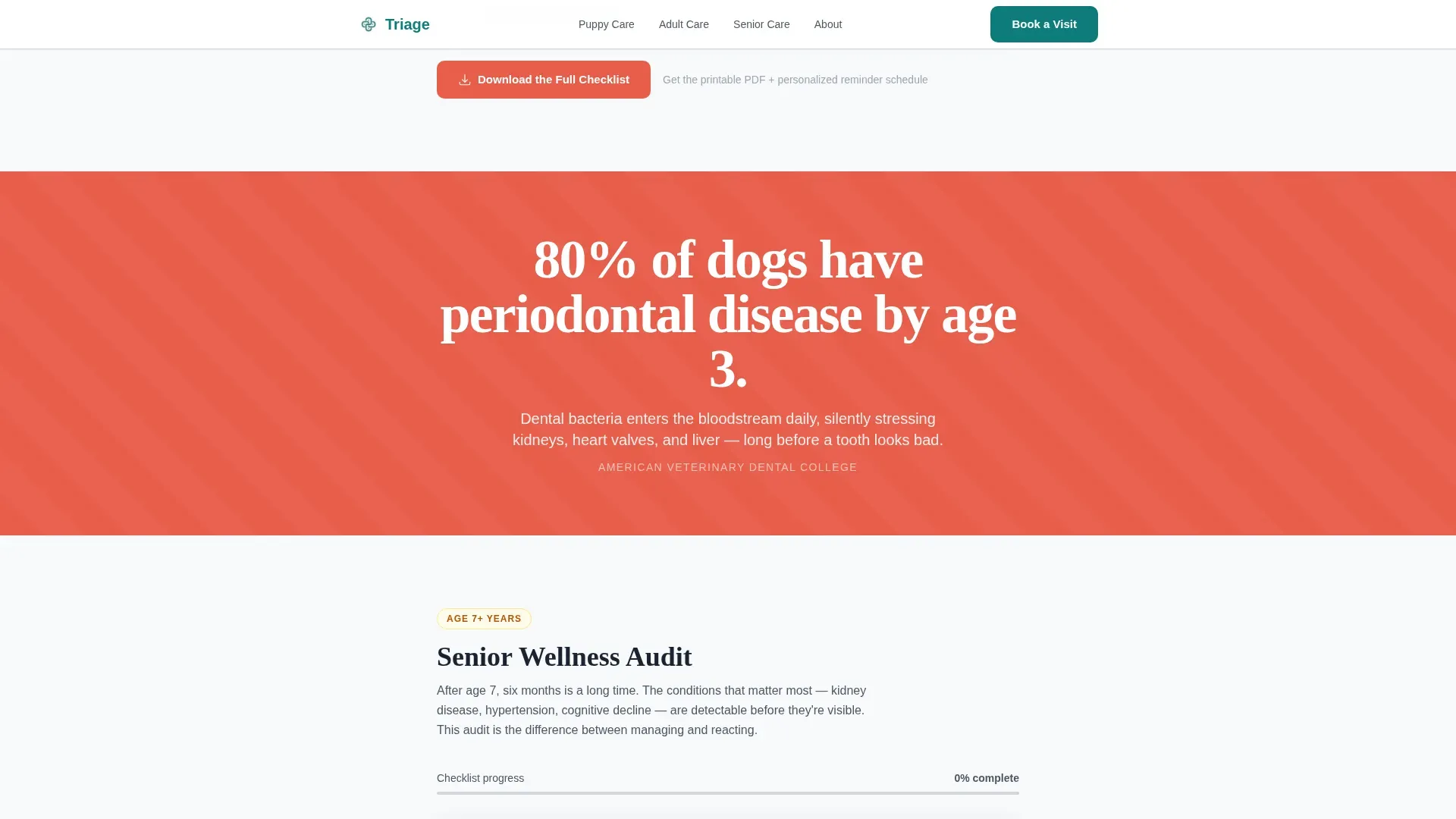 Veterinary Clinic Landing page Template