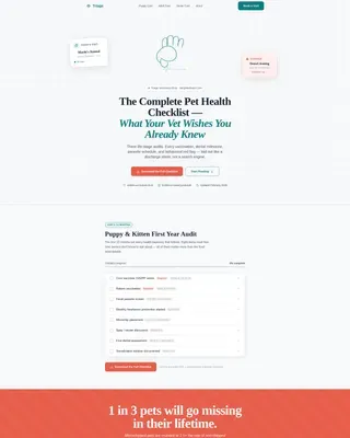 Veterinary Clinic Landing page Template