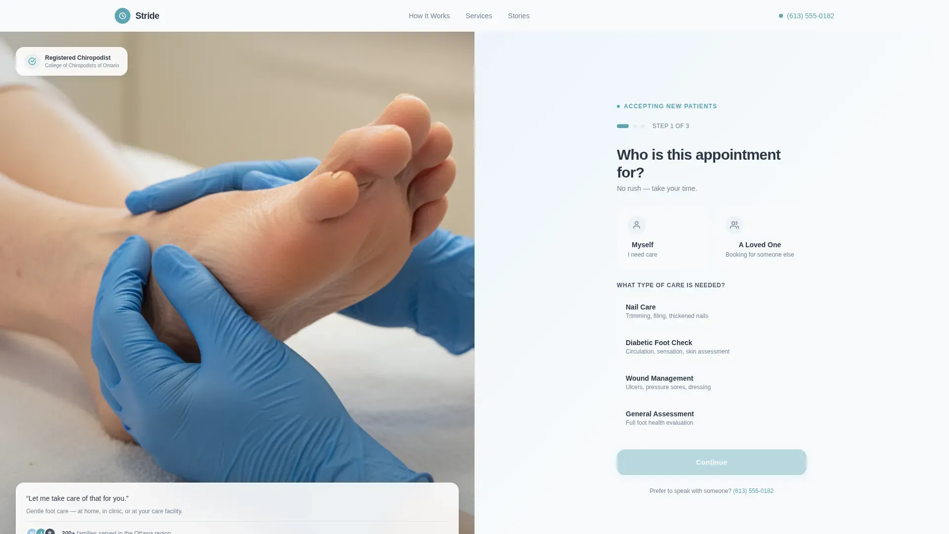 Geriatric Foot Care Booking Landing Page Template
