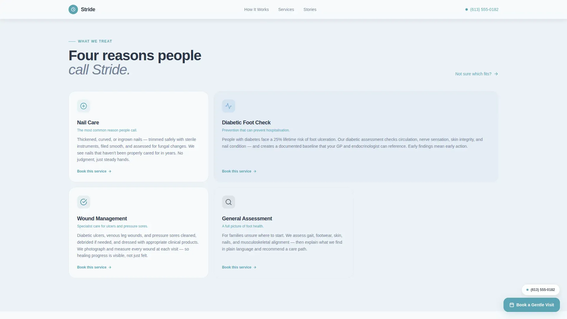 Geriatric Foot Care Booking Landing Page Template