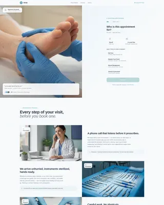 Geriatric Foot Care Booking Landing Page Template