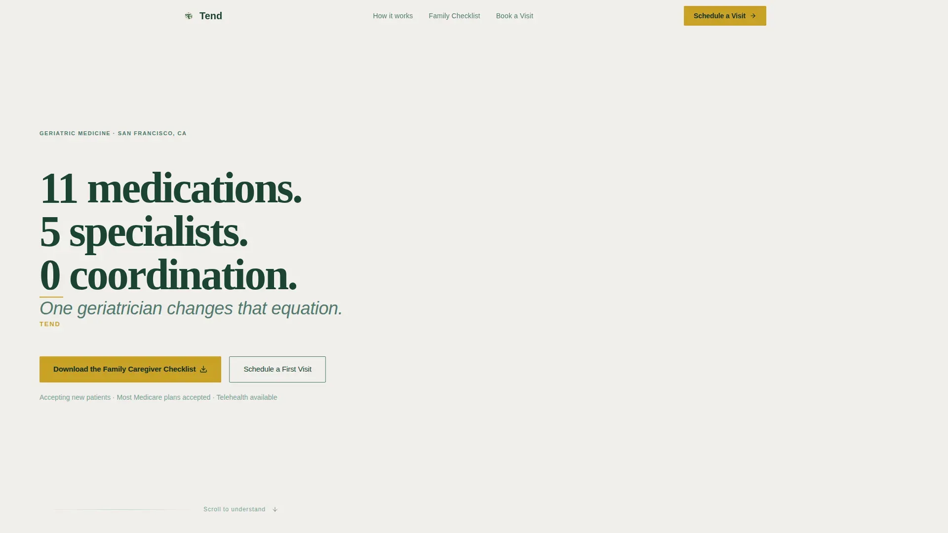 Geriatrician Booking Landing Page Template