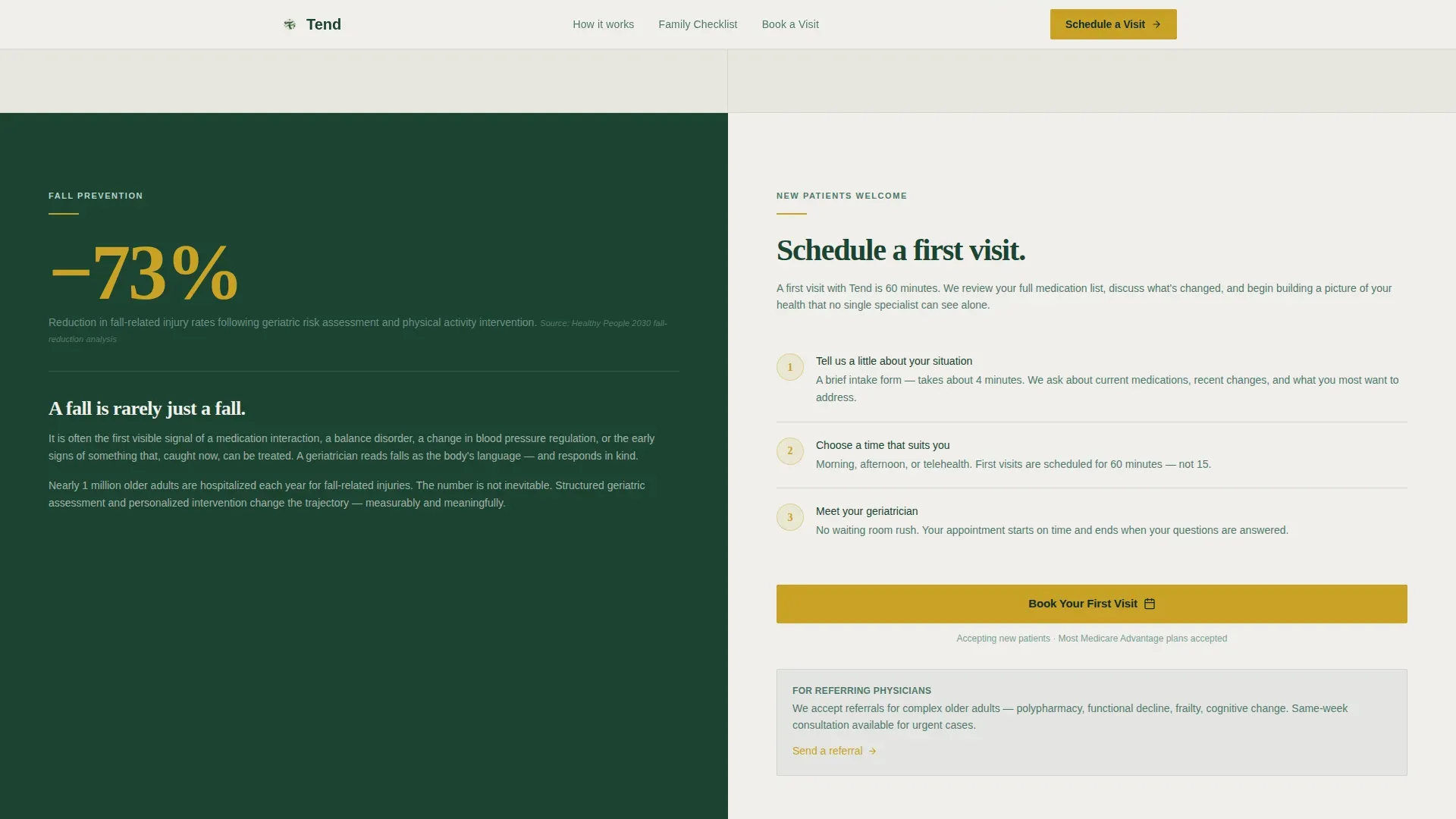 Geriatrician Booking Landing Page Template