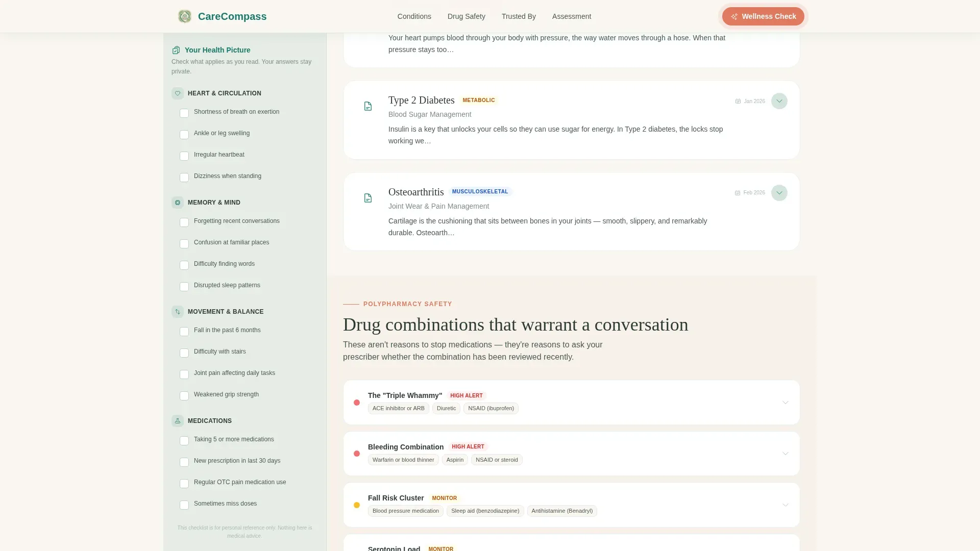 Condition Library Landing Page Template