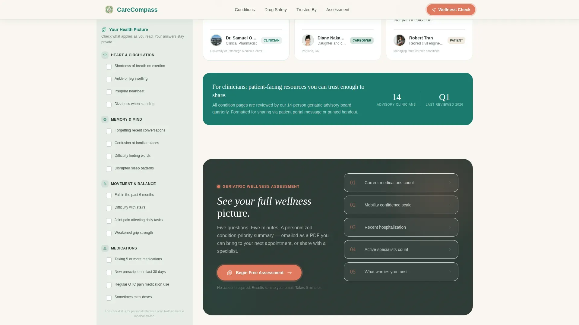 Condition Library Landing Page Template