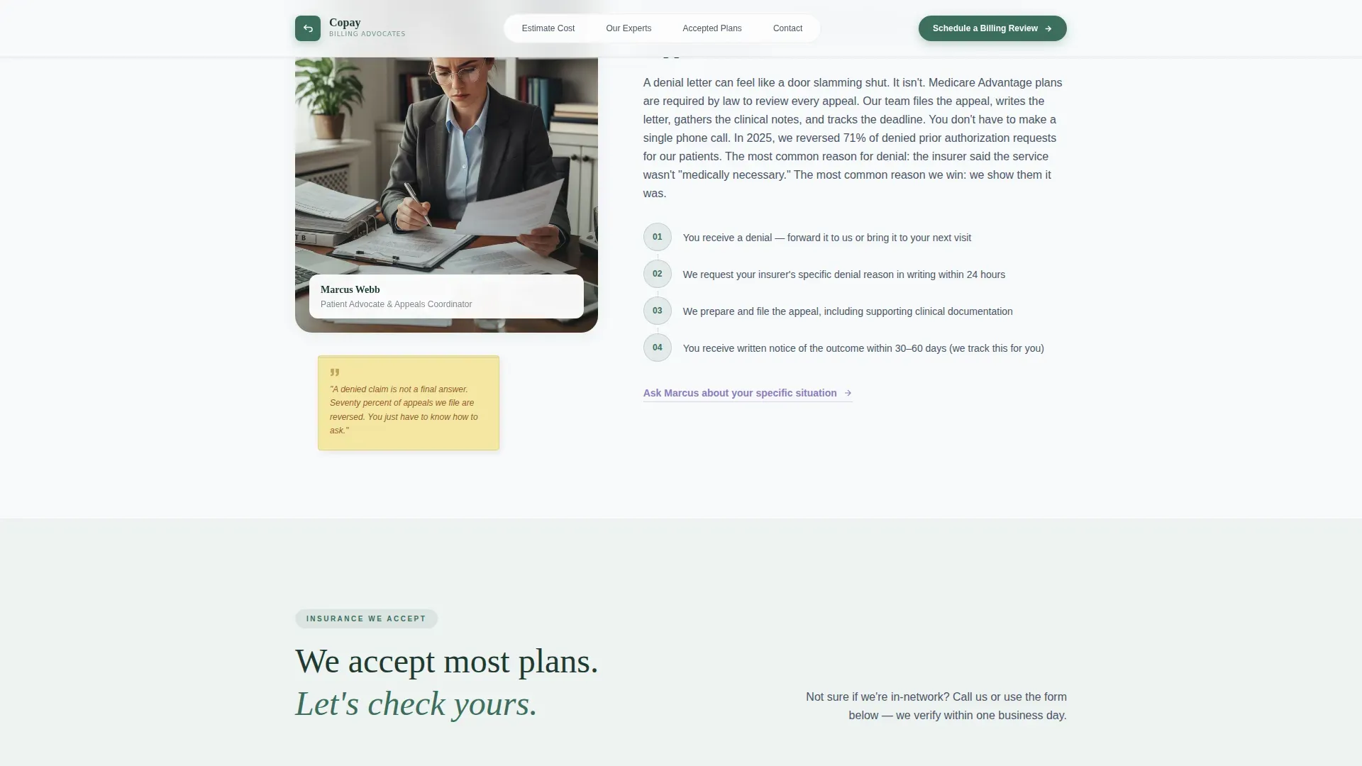 Billing Services Landing Page Template