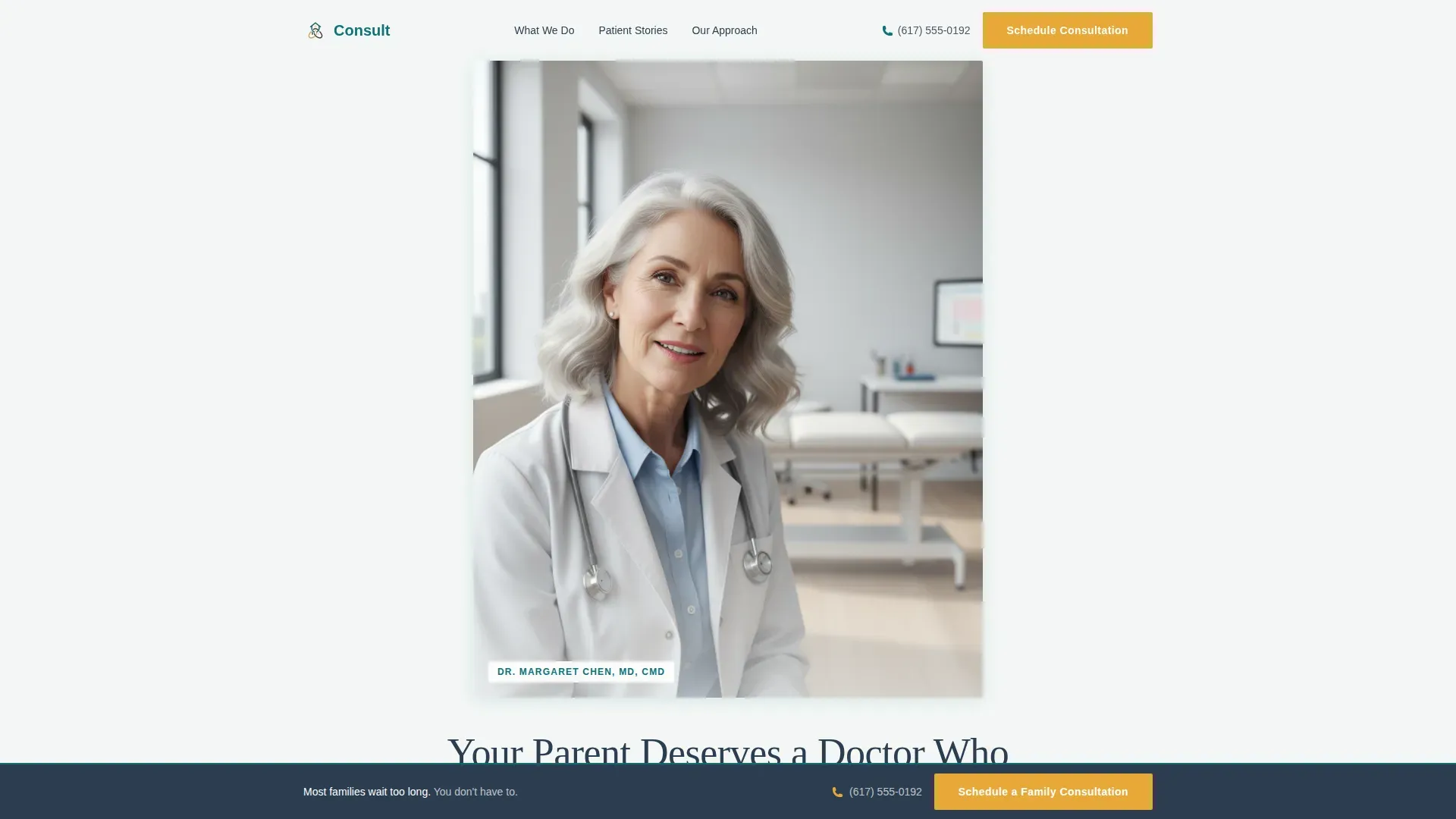 Geriatric Clinic Landing Page Template