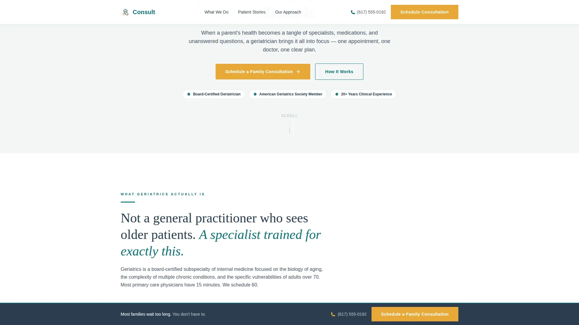Geriatric Clinic Landing Page Template